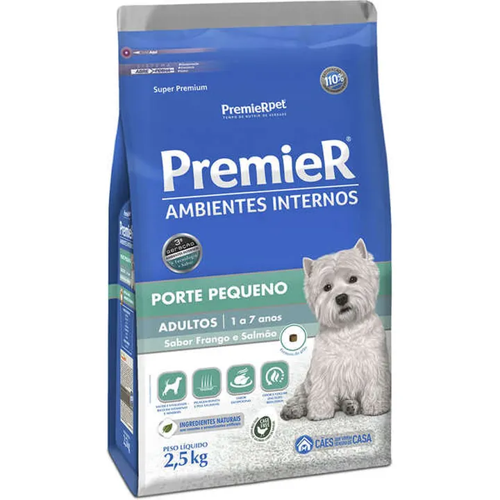 Ração PremieR Ambientes Internos Cães Adultos Raças Pequenas 2,5 kg