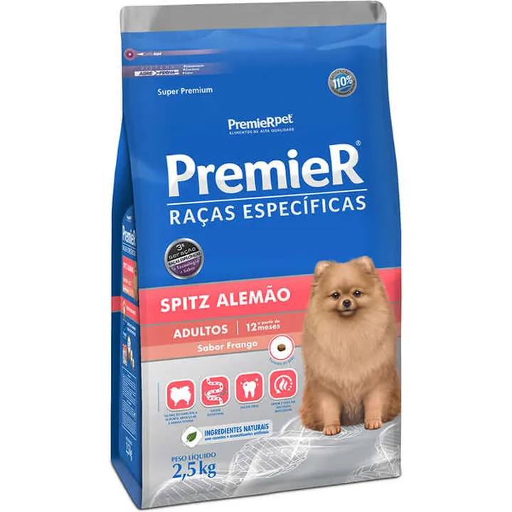 Ração PremieR Raças Específicas Spitz Alemão Adulto 2,5 kg