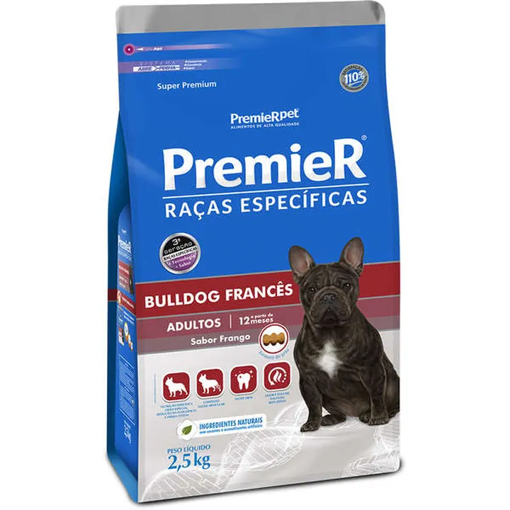 Ração PremieR Raças Específicas Bulldog Francês Adulto 2,5 kg